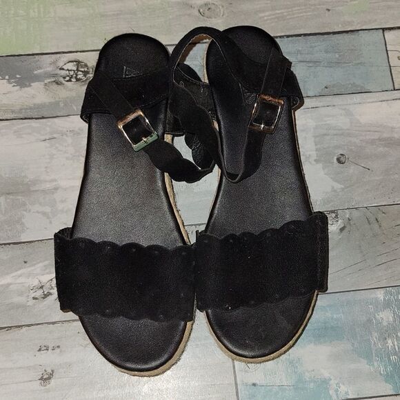Ams Black Platform Sandals size 7.5 - Picture 1 of 6